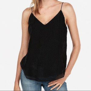 Express Downtown Cami Black Velvet Dot Medium